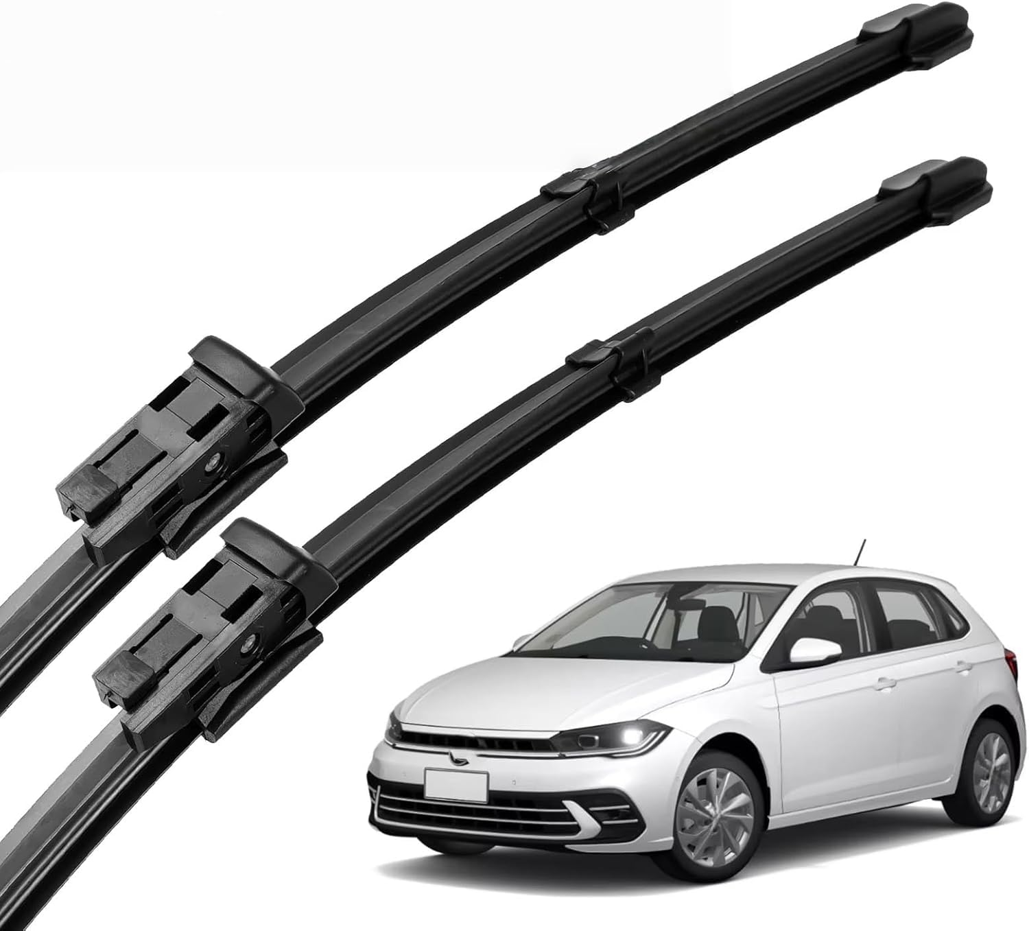 nwsplmy Front Windscreen Wiper for VW Polo 6 AW BZ 2017-2026 26"+18", Silent All-Season Replacement Blades Streak-Free Easy Install