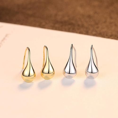 Miniatura 9 de Dainty Sterling Silver Hoop Dangle Earrings for Women, OUXi 18K Gold Plated Huggie Drop Earrings with Cubic Zirconia, Moon Star Small Hoop Earring