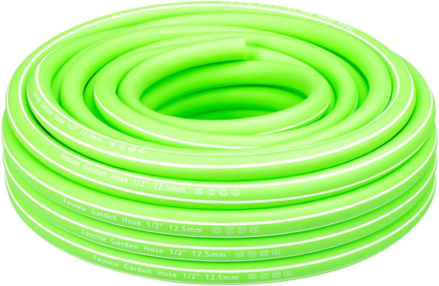 Fevone Garden Hose 15m Hosepipe Green Hose Pipe Water 1/2" 12.5mm 4ly