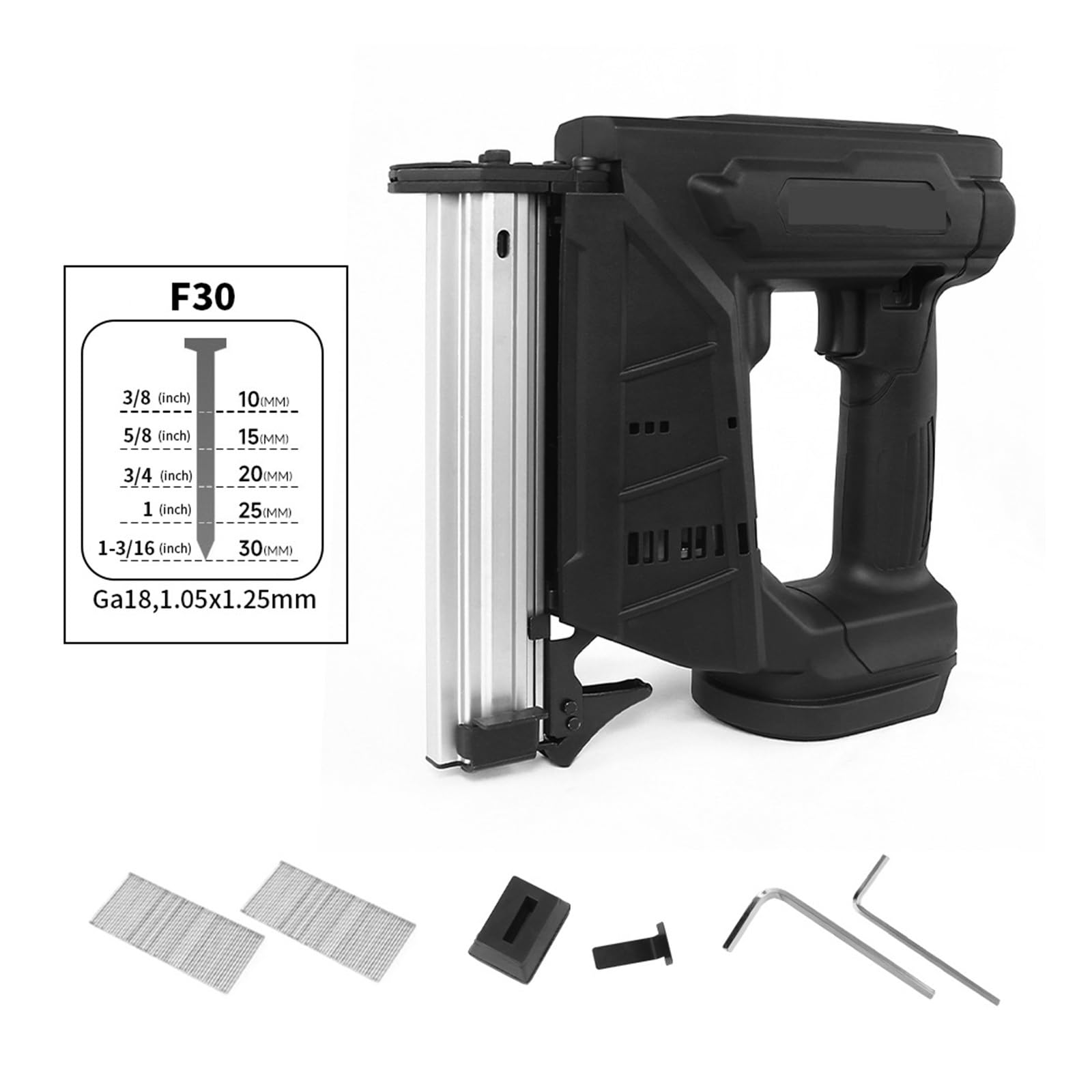 21V Akumulatorowy Elektryczny Pistolet Do Gwoździ Obróbki Drewna F30/422 Gwoździarka Zszywacz Domowa Przenośna Kadrowania Na Akumulator,Narzędzie do Naprawy Montażu(F30)