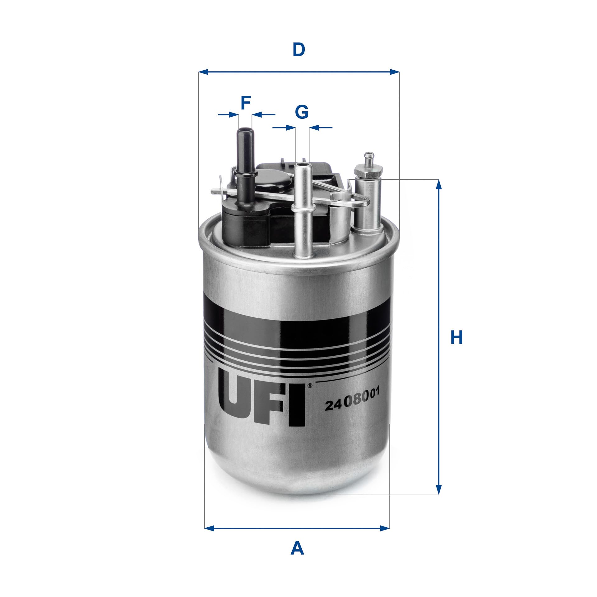 UFI Filters, Filtro Gasoil 24.080.01, Apto para Coches, Apto para Distintos Modelos Nissan