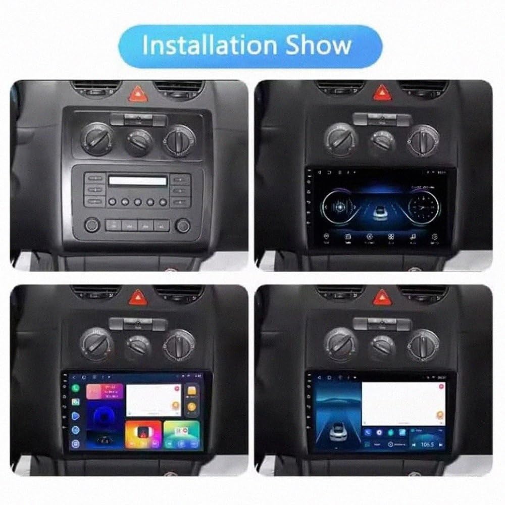 Przenośny Ekran Carplay Systemu Audio dla VW Caddy 3 2004-2010 Samochodowe Radio Fm Touch, Przenośna Nawigacja, Odtwarzacz Wideo Bluetooth Wi-Fi, 4 Rdzeń 1G+32G