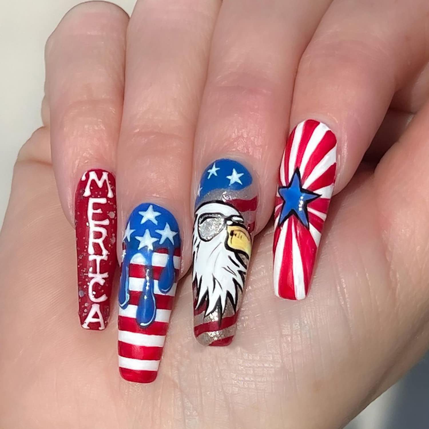 American Flag Nail Design