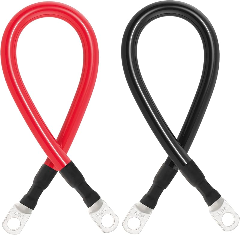 Cabo de bateria 2 AWG Gopayia vermelho e preto para veículos, inversores e aplicações solares – 2 unidades de 30,48 cm