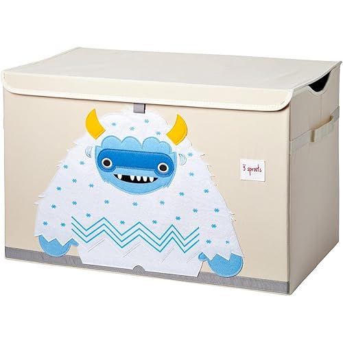 3 Sprouts Kids Toy Chest - Storage Trunk for Boys and Girls Room, Yeti