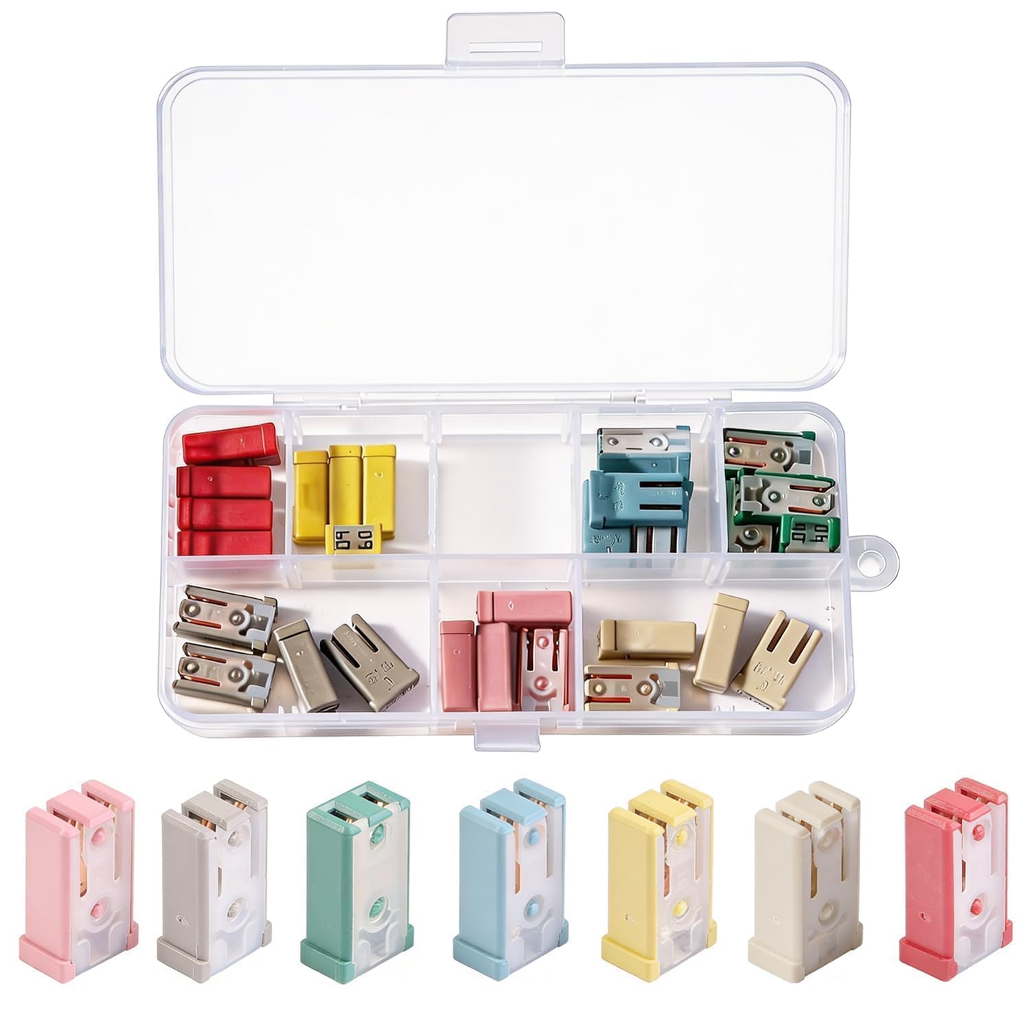 MCASE - Set di 28 fusibili per auto, 15A 20A 25A 30A 40A 50A 60A