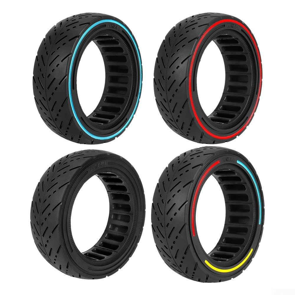 Pneu Solide pour Trottinette électrique, 8,5 Pouces, antidéflagrant, en Caoutchouc, sans Chambre à air, pour Roue Avant/ère (Rouge) (Noir, 1 unité, Paquet de 1)