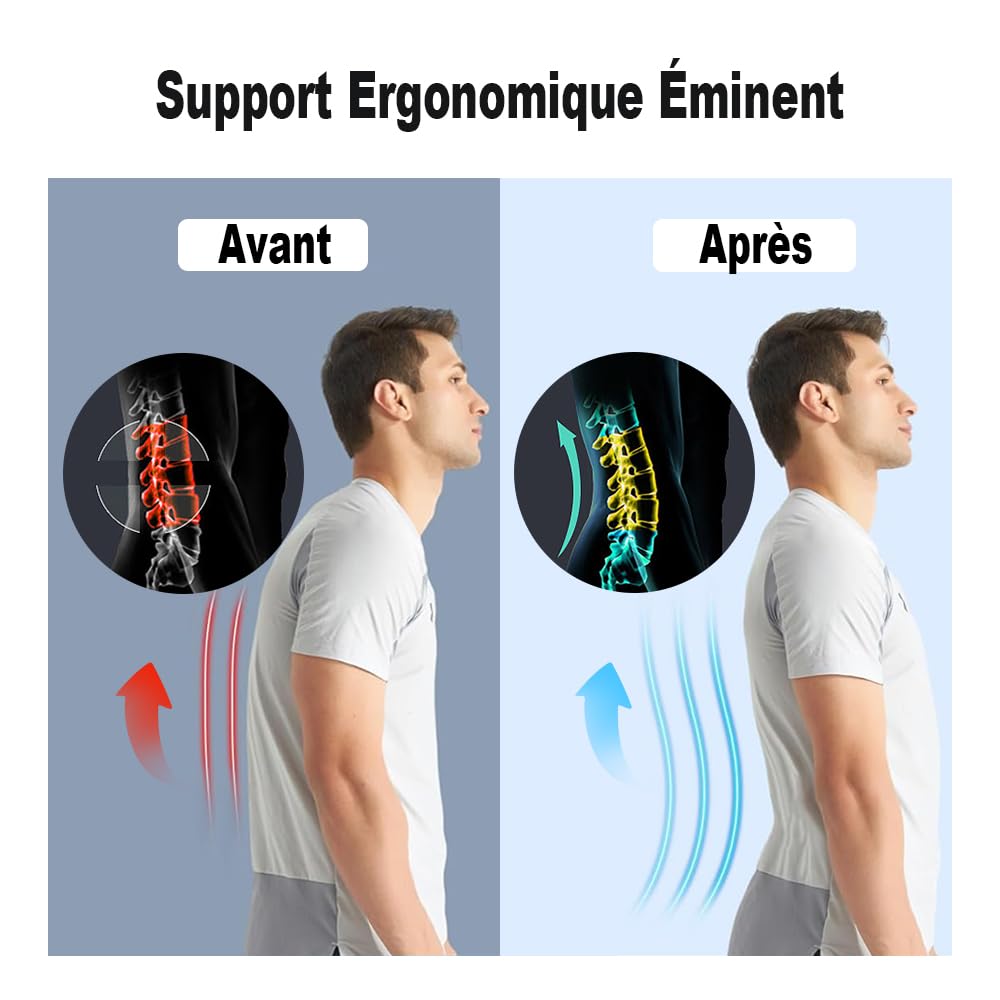 YAHA Ceinture Lombaire Femme Homme pour Soulagement des Mal au Dos, Perméable à I'air Ceinture Dorsale avec 7 Bâtons Métalliques et Coussion Dos pour Maintien du Dos, Sciatique, Hernie Discale - XXL