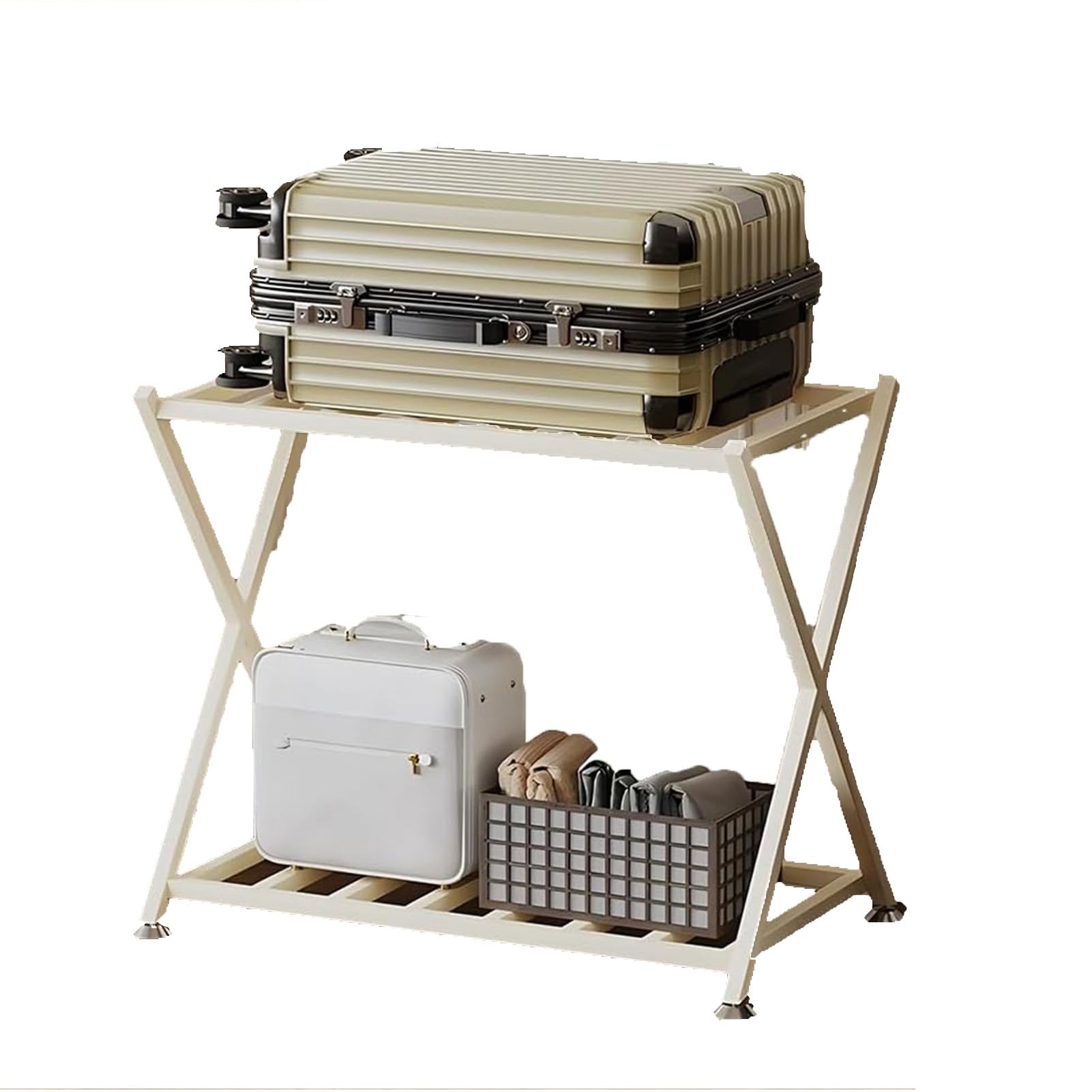 Porte-bagages pliable 200 kg en inox avec sangles renforcées pour bagages