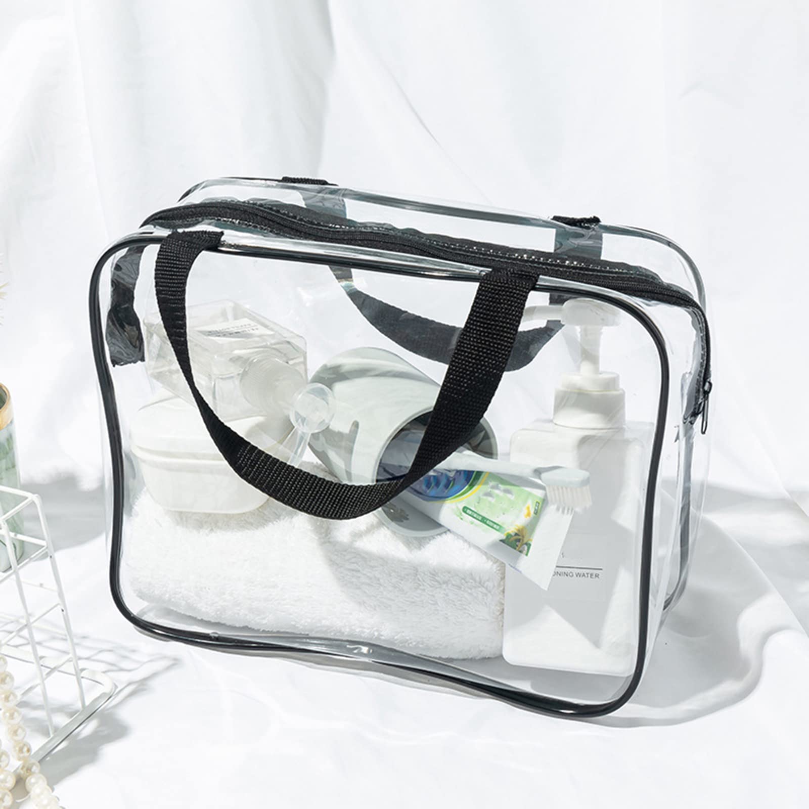 Clear Toiletry Bags, 2 Pcs Large Storage Makeup Bags Waterproof Transparent Cosmetic Gags for Travel — view 6