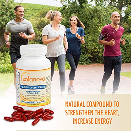 Solanova – 60 Softgels Of Q-Gel Coq10 (Coenzyme Q10 Ubiquinone) 100Mg Heart Health Hydrosoluble Supplements To Maintain Normal Blood Pressure And Support The Immune System, 2 Month Supply #TOP3