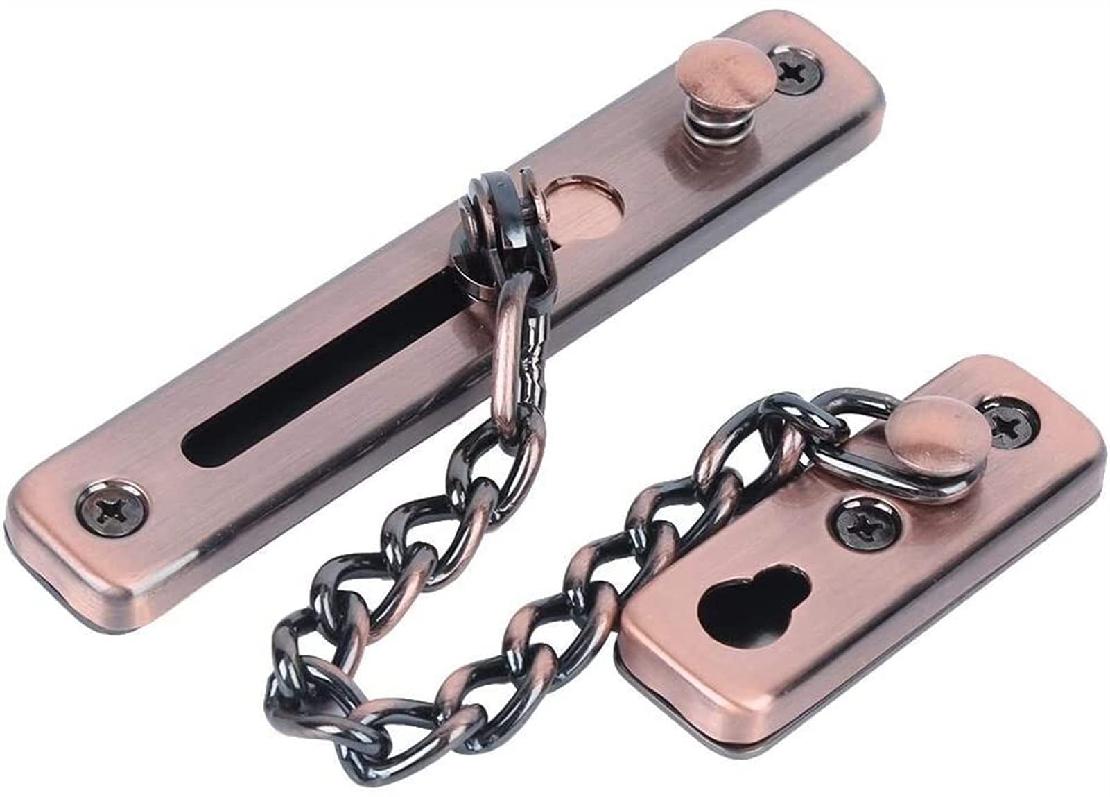 NVSFZGIYG Door Chain Lock, Safe Buckle,Latch Safety Limiter,Stainless Steel Metal Household Hotel Bolt Anti-Theft Security