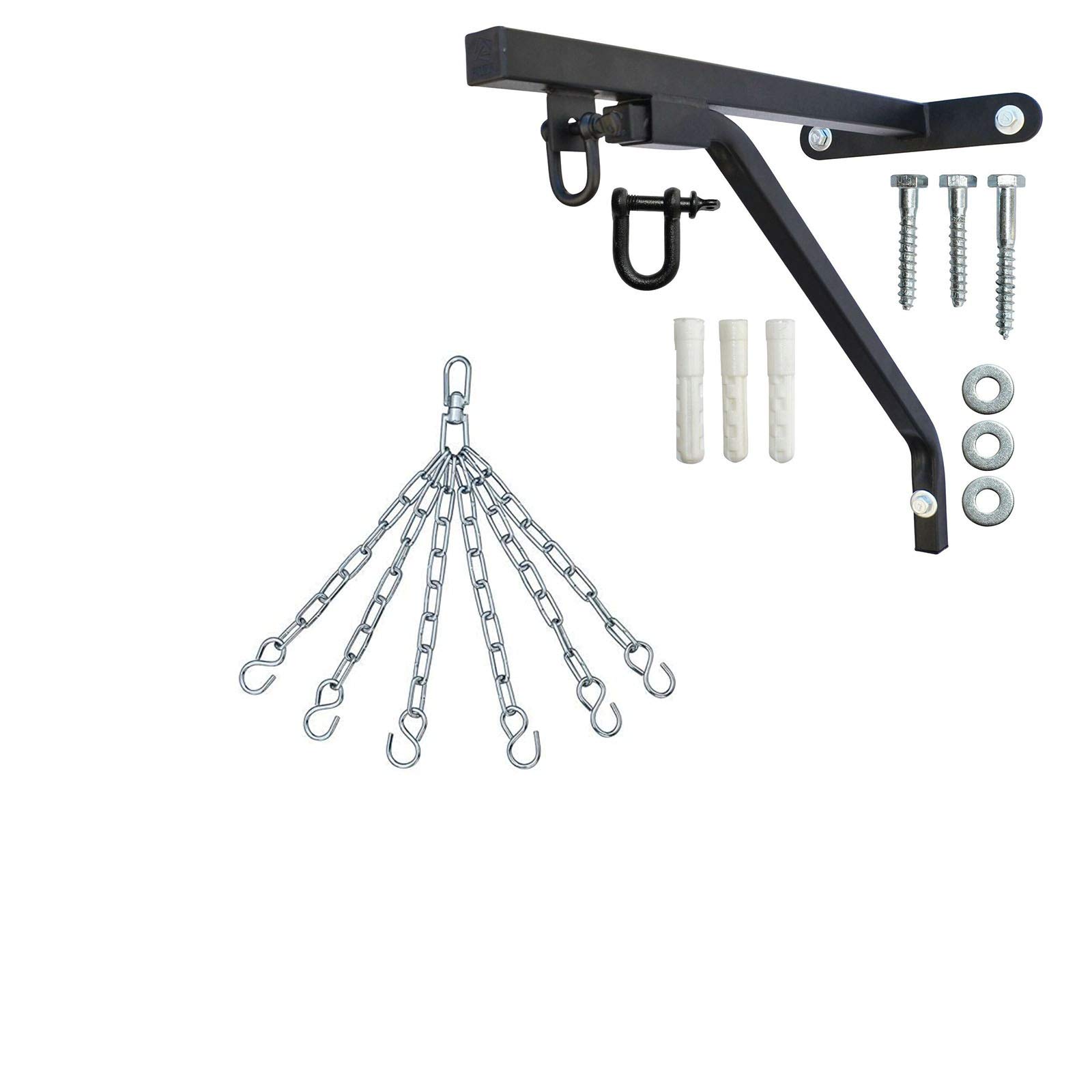 Maxx Heavy Wall Bracket Ceiling Hook Hanging Bags Chain Solid Duty 4stand 6strand Chains Single or Set (Wall Bracket with Chain 6strand)
