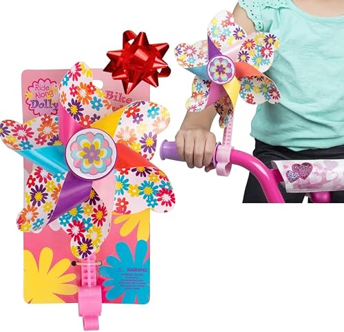 Miniatura 6 de Molinete de manillar de bicicleta, molinete de flores giratorias para bicicleta de niños, se ajusta para una fácil fijación, bonito patrón de flores