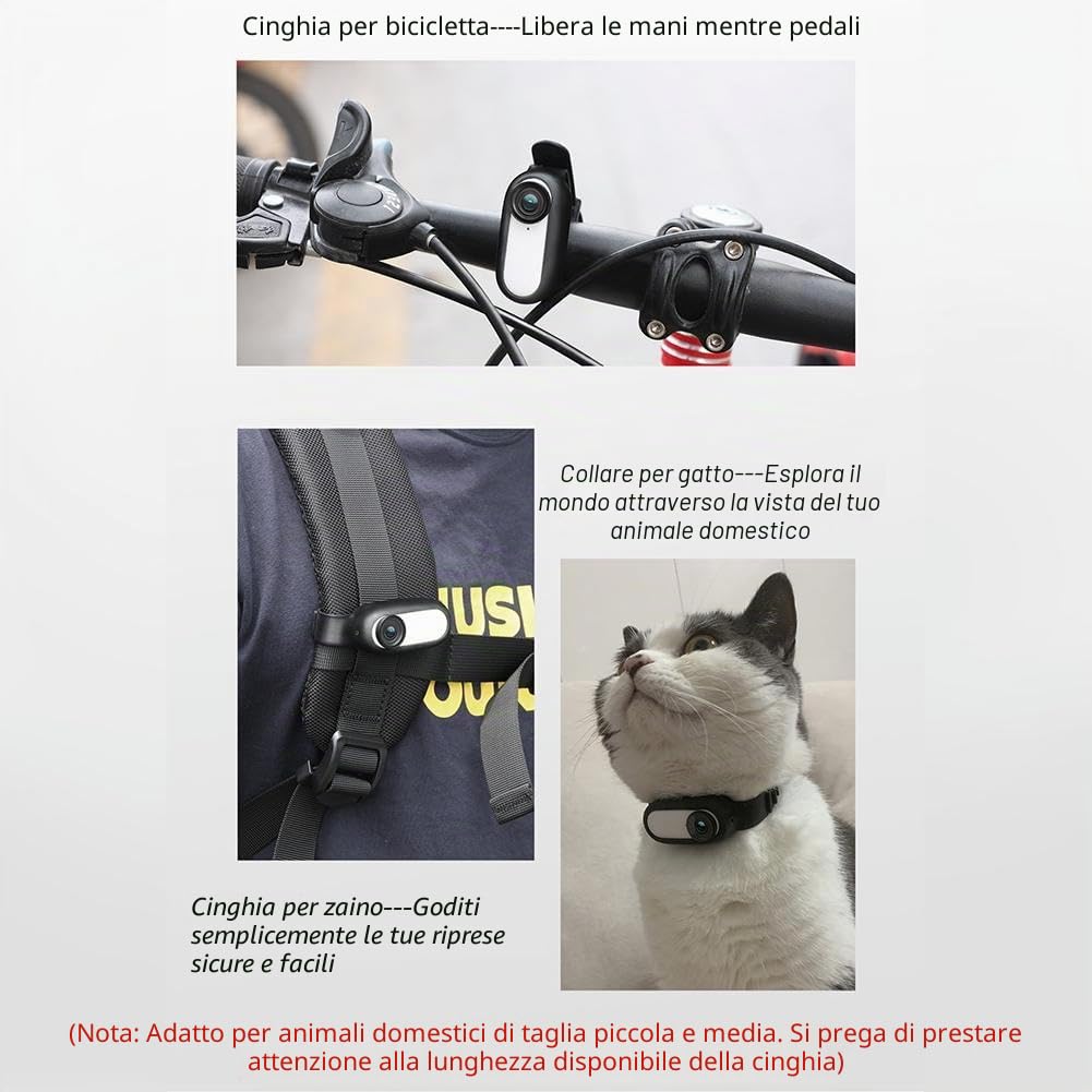Collare per fotocamera per gatti, collare per cani con videocamera HD 1080p, mini action cam HD 1080p, piccola videocamera per animali domestici, sport, ciclismo, regalo di compleanno