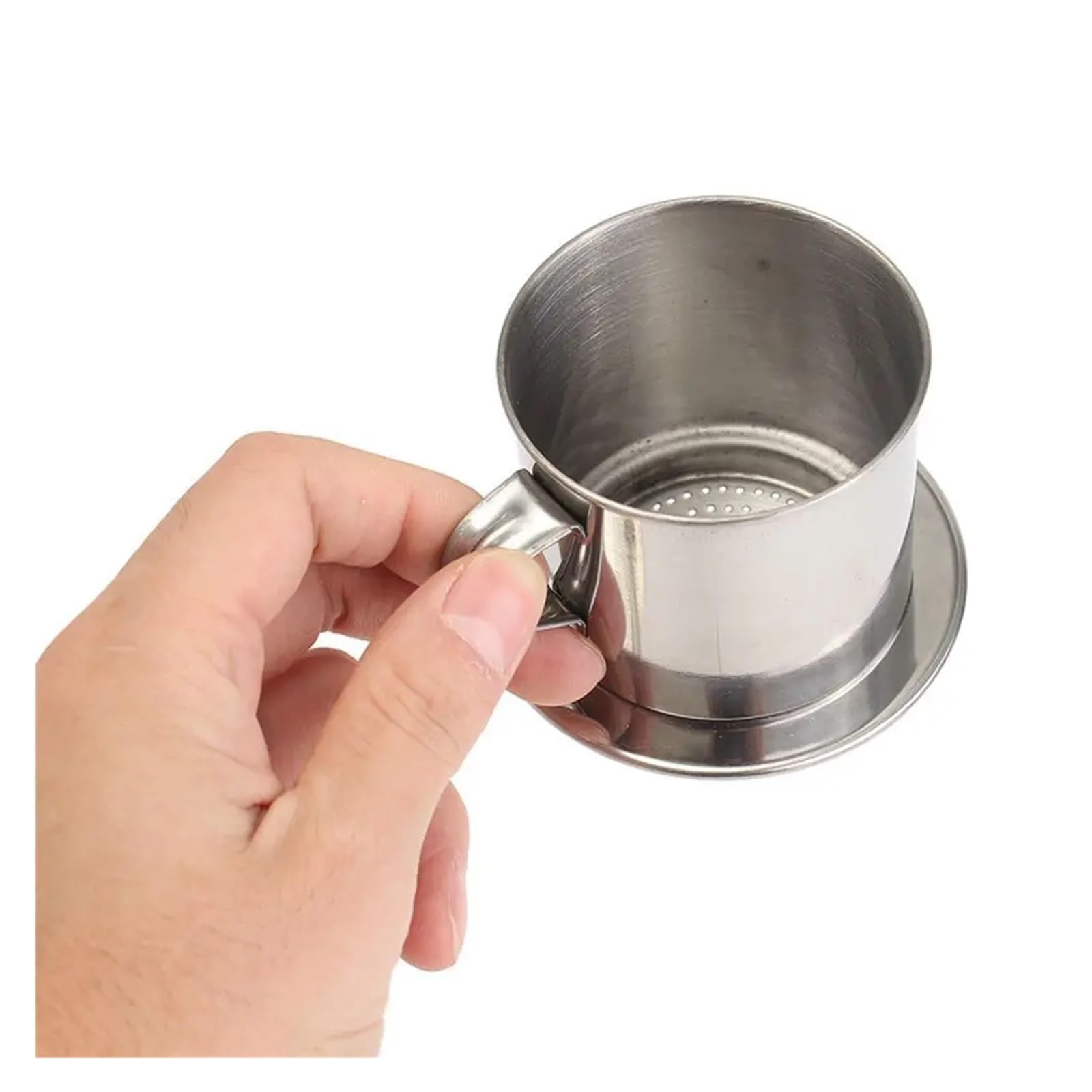 Edelstahl-Kaffeefilter, GUYTRM Kaffeefilter aus Edelstahl, vietnamesischer Kaffee, Phin, 50 ml, 100 ml, Silber, mehrere Größen(50ml)