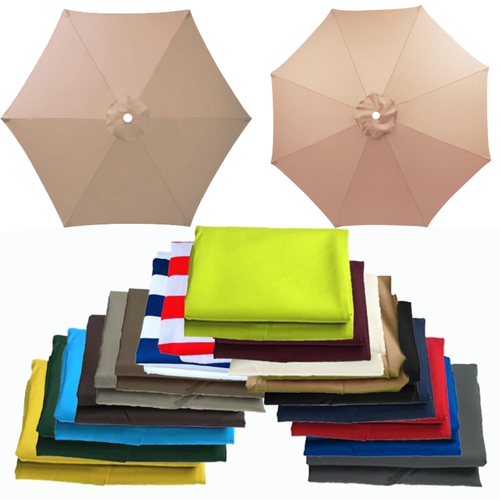 CMJYMX Umbrella Replacement Parasol Cover, Sun Umbrella Replacement Cloth For Patio/beach/backyard/swimming Pool Parasol Fabric Canopy Cover(Champagne,8 RIBS: 350CM/11.5FT)