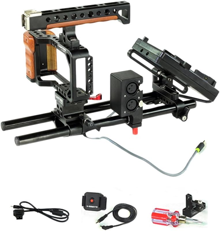 CAMTREE Hunt Professional Camera Cage Kit for Blackmagic Pocket Cinema Camera | Top Handle Camera Cage, Battery Mounting Plate, A-Box and Accessories for BMPCC (CH-PC-ABBP)