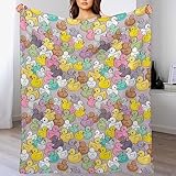 Colorful Baby Ducks Throw Blanket, Ultra Soft Microplush Bed Blanket, All Season Microfiber Fleece Throw for Bed Chair Sofa Couch Bedroom 60'X50'
