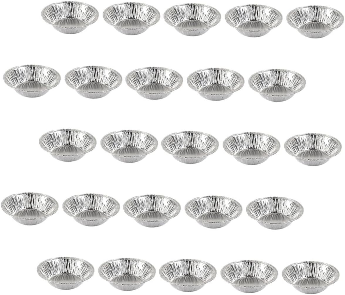 100pcs Egg Tart Mold Foil Pudding Dish Tinfoil Tart Trays Pie let Trays Mini Cheesecake Pan Disposable Egg Pie Cases Dessert Baking Tin Aluminum