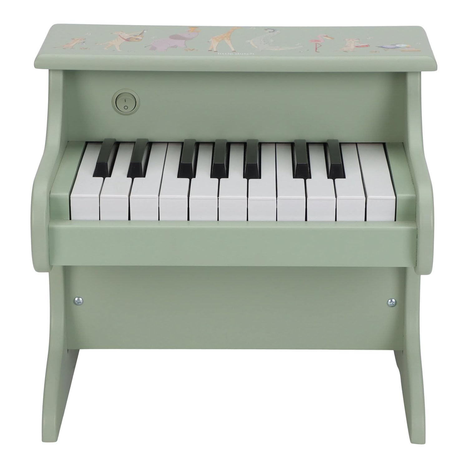 Little Dutch Kinder Piano - Klavier - Holzklavier - Holzpiano - für Jungen und Mädchen ab 3 Jahren - Unisex - Safari Friends - grün