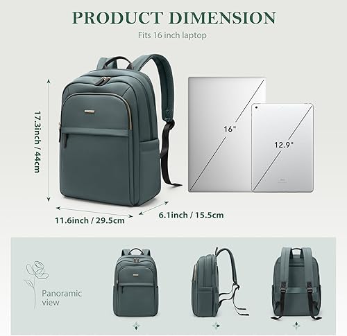 Miniatura 4 de Mochila de viaje para mujer, bolsa de mano personal, para negocios, fin de semana, senderismo, bolsa de computadora portátil multicapa, 16 pulgadas,