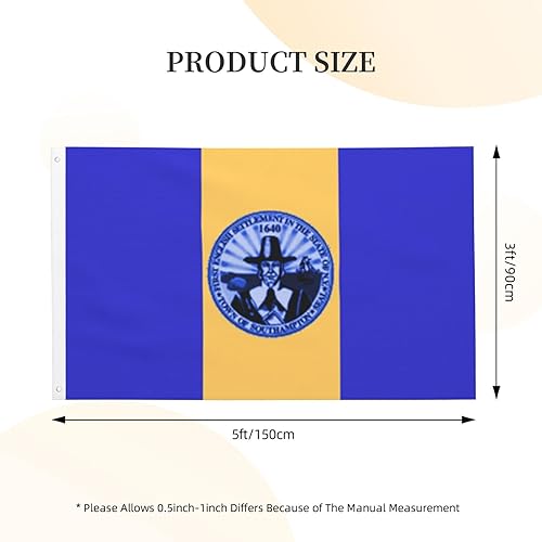 Miniatura 6 de Bandera de Southampton de doble cara, bandera de Nueva York, de 3 x 5 pies, banderas para exteriores, banderas decorativas duraderas para interiores