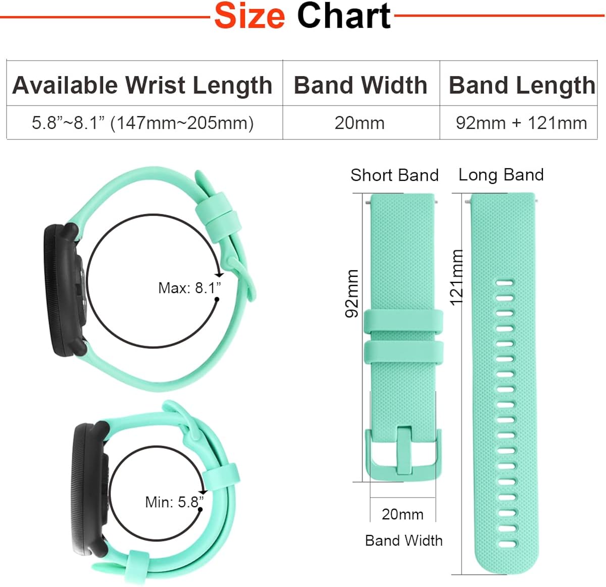 SeaFicco Silicone Watch Strap Compatible with Polar Ignite 3 /Ignite 2 /Ignite/Unite/Pacer - Image 4