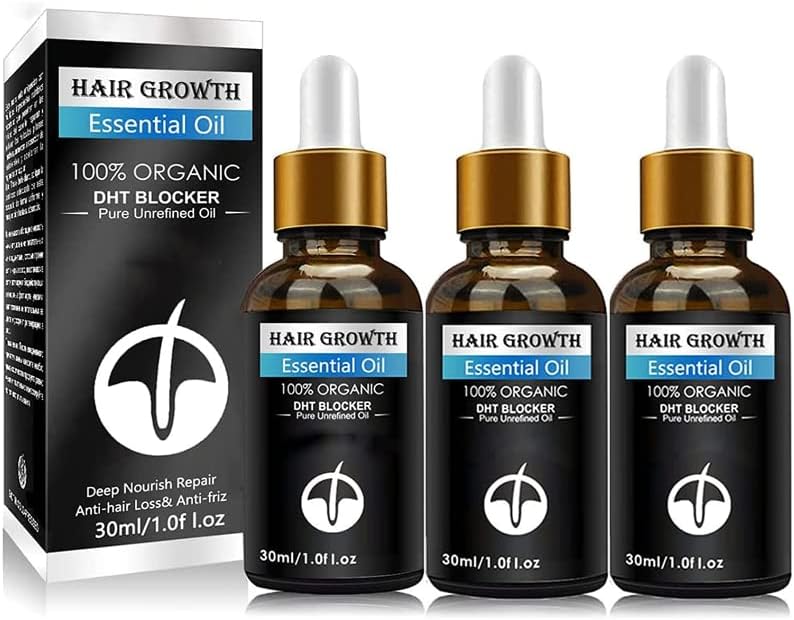 Restorex Men's Hair Growth Serum,Restorex Hair Serum,Hair Growth Essential Oil,Promotes Thicker,Stronger Hair Growth,for Dry Damaged Hair,for Men and Women (3Pcs)