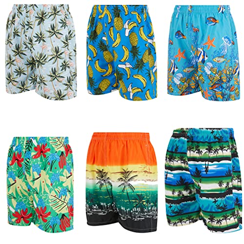 Men's Swim Trunks,Swimming Shorts with Mesh Lining, Beach Shorts Bathing Suit with Pockets Fun Vacation Prints2