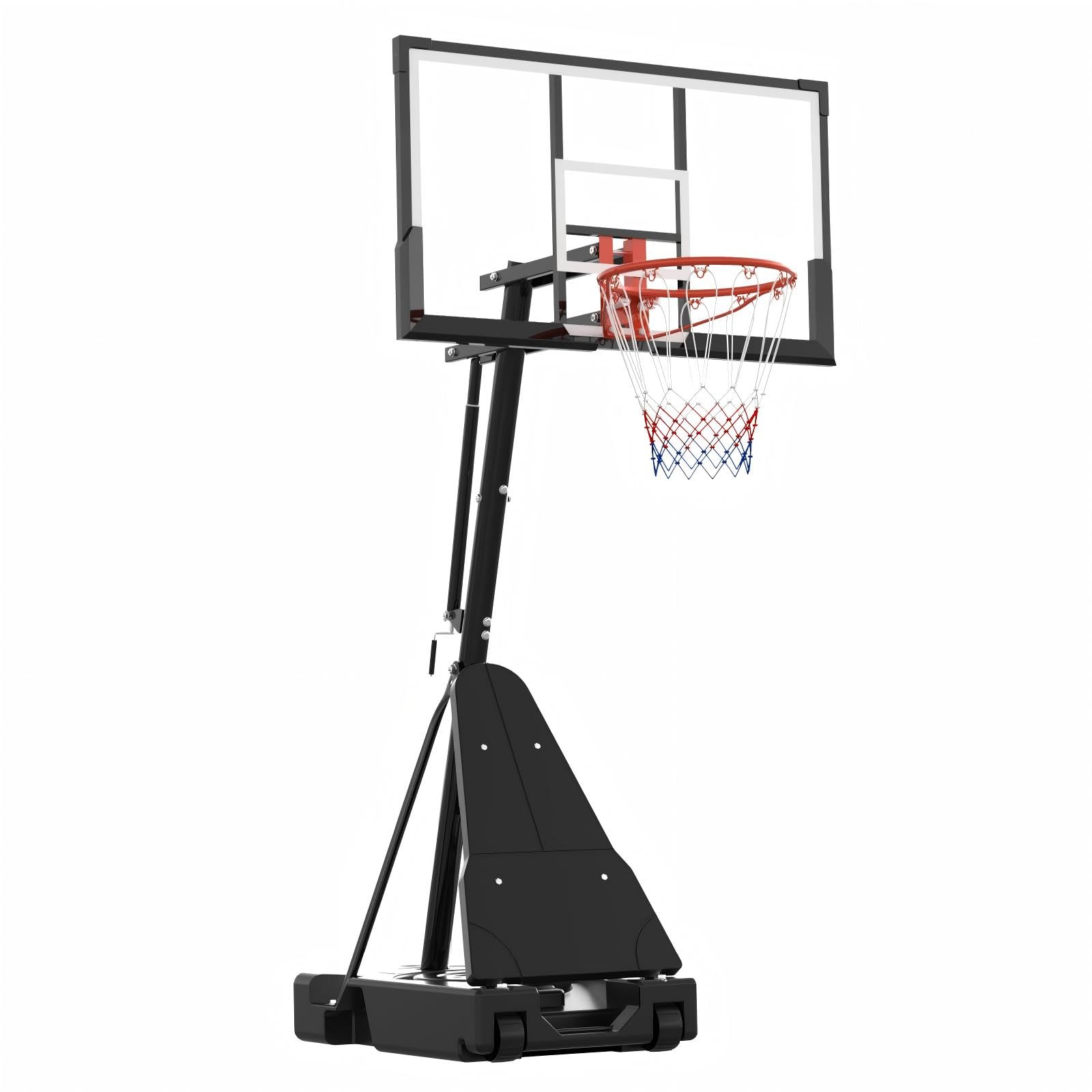 Photo 1 of **SCRATCHES**Basketball Hoop Outdoor Portable, 48 Inch Shatterproof PC Backboard, 4.9-10FT Height Adjustable Basketball Hoop Goal System, Mobile Stand with Wheels & Weighted Base for Driveway Backyard Pool Play
