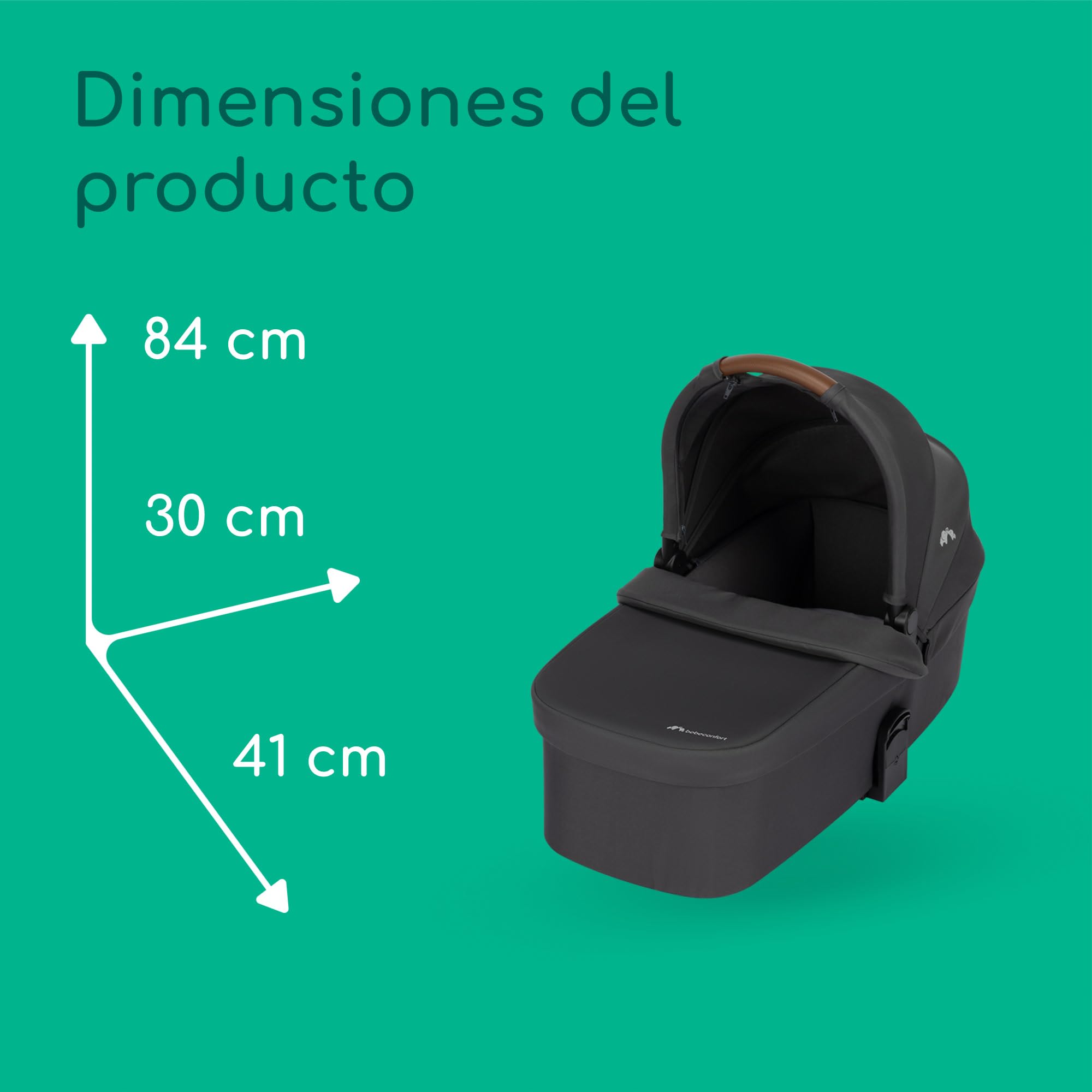 Bebeconfort Luvia Trio, Carrito bebé 3 en 1, 0-4 Años (0-22 kg), Cochecito, Silla coche, Capazo, Cierre Inteligente, Manillar Ajustable, Absorción de Impactos en Ruedas, Mineral Graphite
