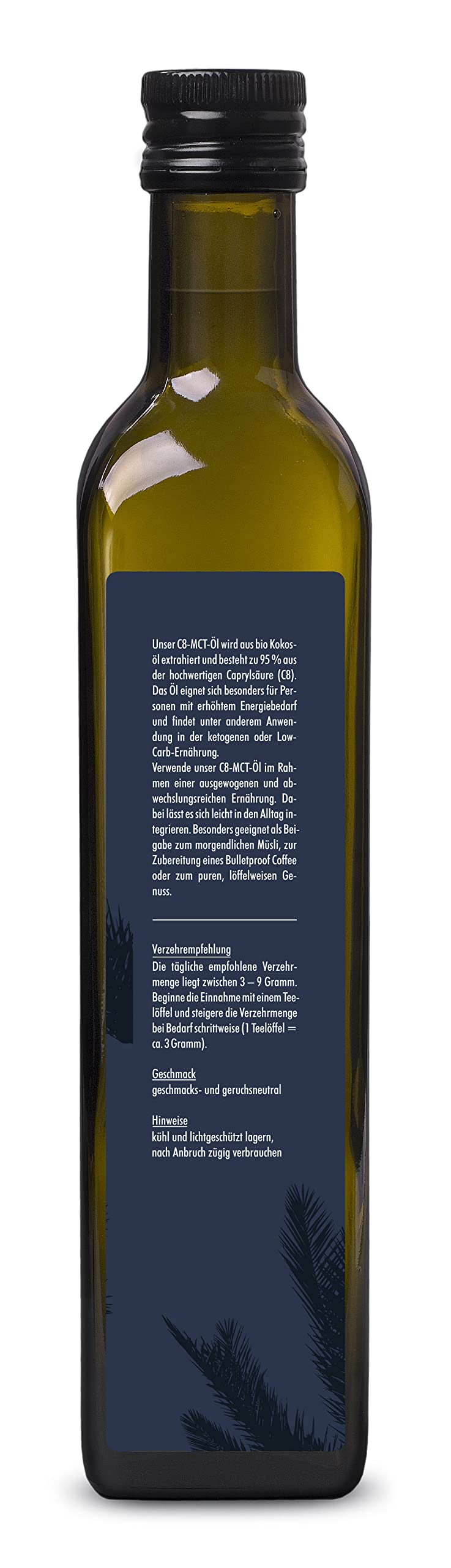 native goods – Bio C8 MCT Öl 500ml – 95% Caprylsäure C8 – Kokos MCT Öl –Bio Kokos Öl – Kokosöl – geschmacksneutral – ideal für low carb & ketogene Ernährung