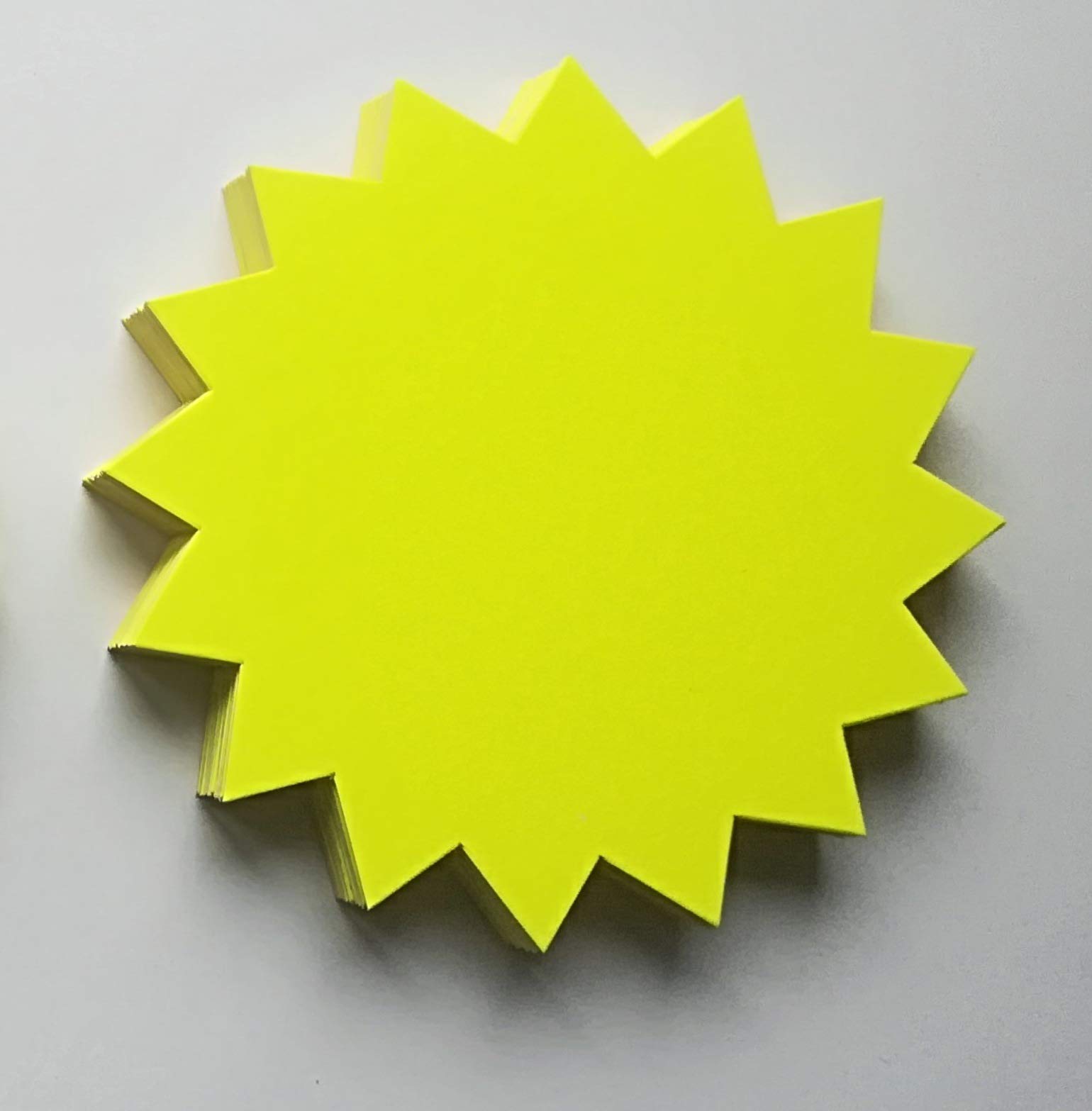 40 Cartellini Rotondo A Forma Di Stella Per Prezzi: Neon Misti 15 Cm, Cartoncino 380g