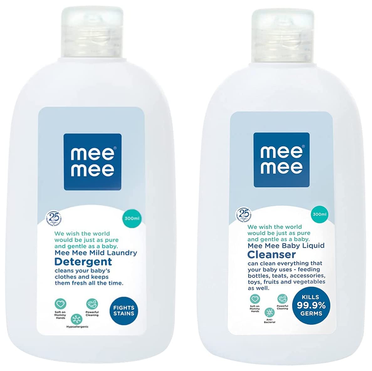 Mee Mee Baby Laundry Detergent & Anti-Bacterial Cleanser Combo (300 ml, Unscented, Chemical Free, Delicates, Machine & Hand Wash)-image-43