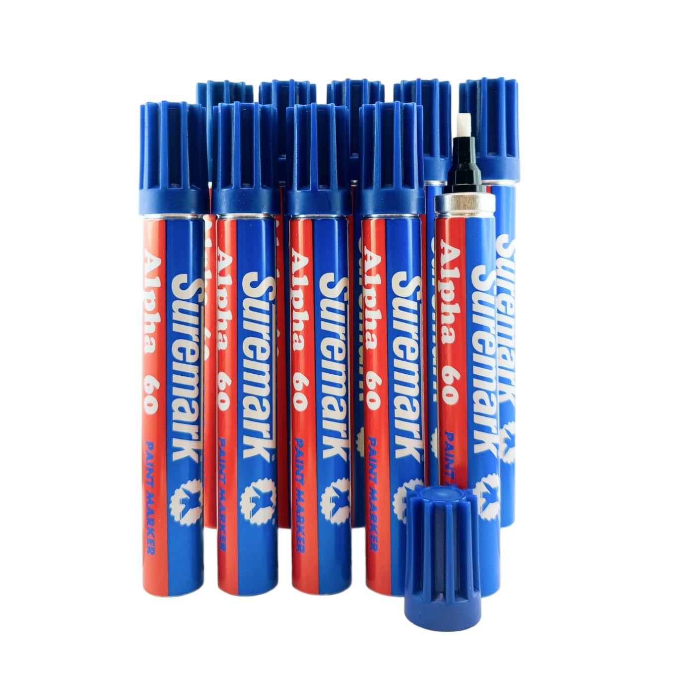 SureMark Alpha 60 Valve Paint Marker Blue Box of 10