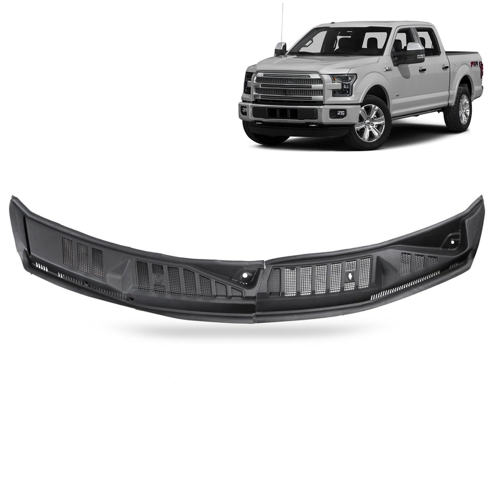 Windshield Wiper Cowl Panel Grille Compatible with Ford F150 2015-2020 Front Window Cover Insert Panel Replace FL3Z15022A69B