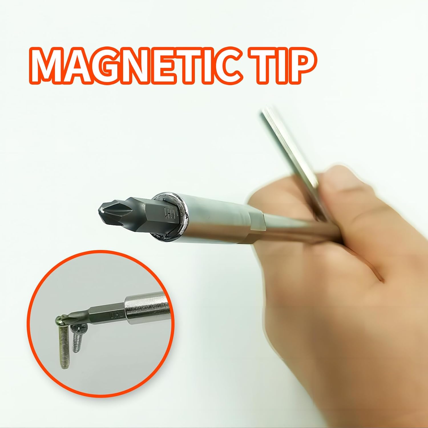 T-Handle Wrench & JIS Screwdriver Set - Includes 6 JIS Bits (#1,#2,#3) - Wrench with Magnetic Bit Holder - Perfect for Japanese Motorcycles, Cars，Bicycle & Equipment, Silver White, Gray