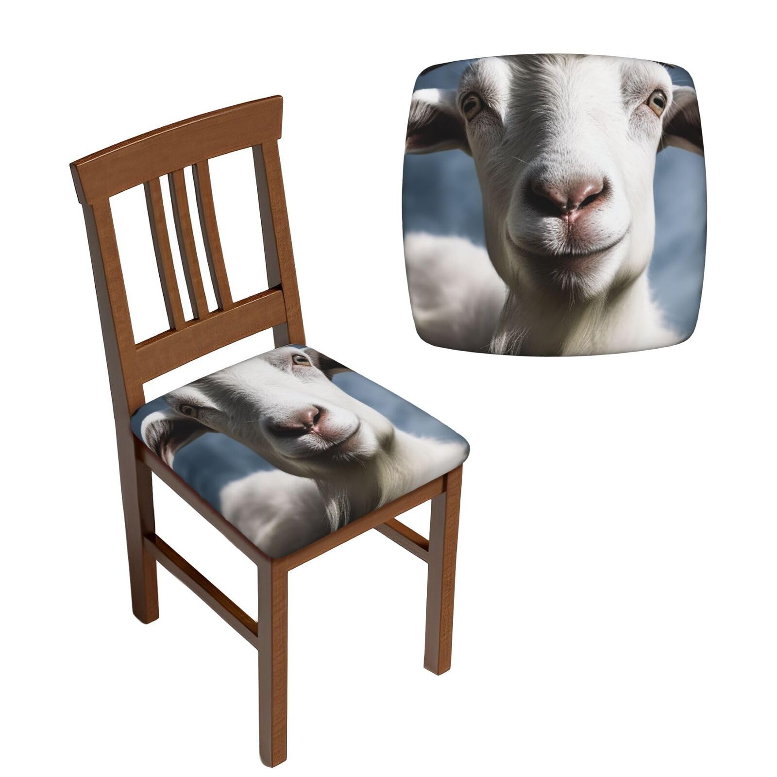 FodPand 4PCS Dining Chair Covers for Dining Room Goat Chair Seat Cover Stretch Parsons Chair Slipcover Removable Washable Seat Cushion Slipcovers Cover for Kitchen Office