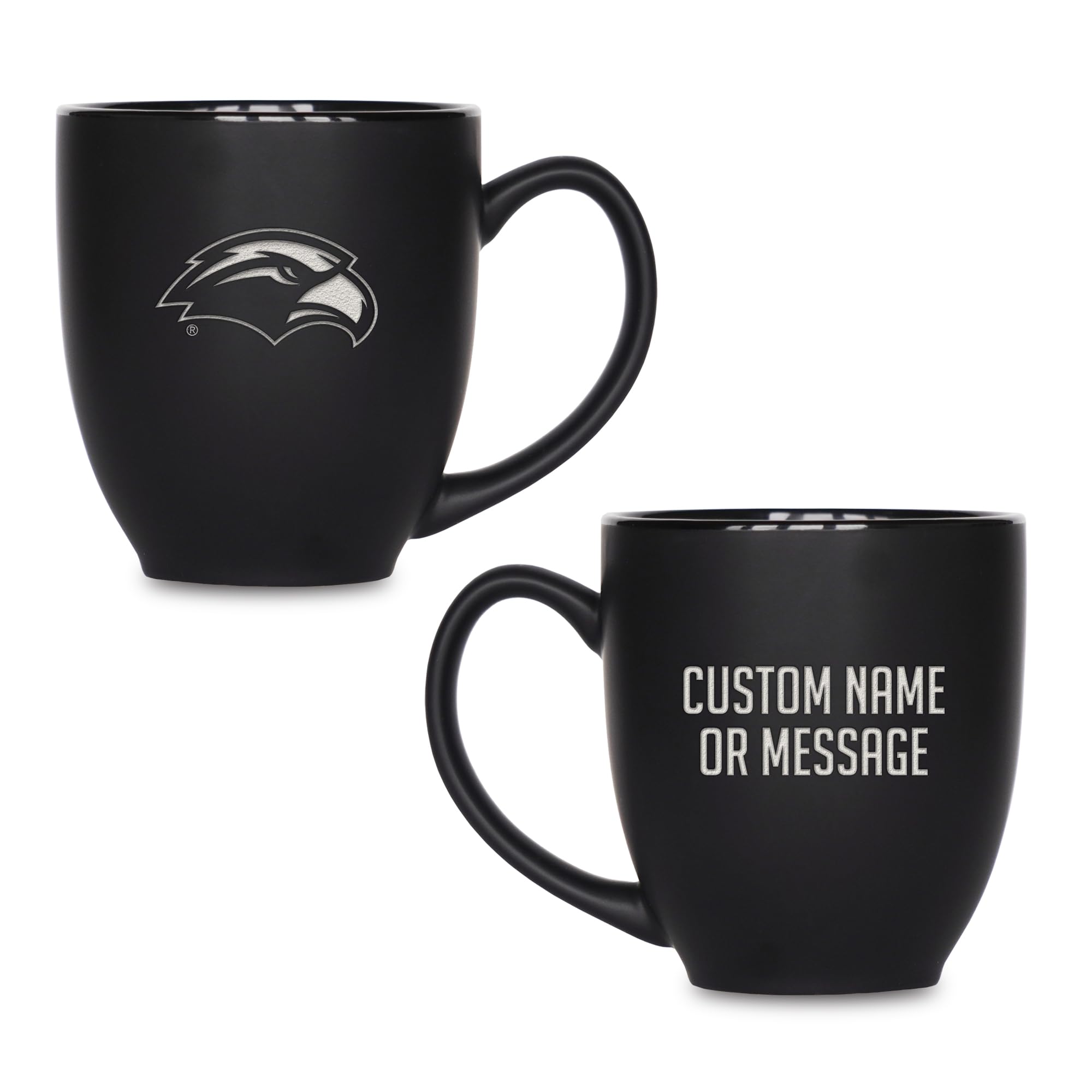 Rico Industries NCAA Primary 15-Oz Personalized Matte Black Bistro Mug - for Hot or Cold Drinks