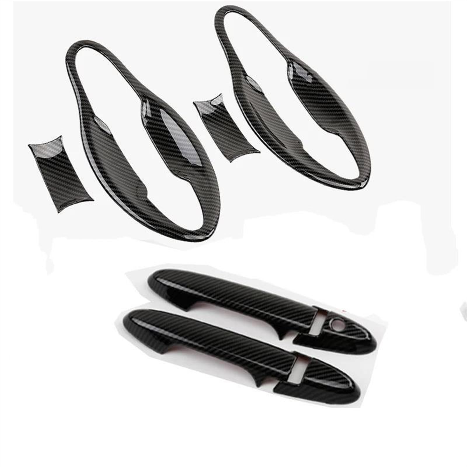 Kjhopy Carbon D Car Door Handles Cover Trim Carbon Fiber Exterior Styling Handle Bowl For Hrv Hr-V For Vezel 2014-2019 C287 Exterior Door Handle(Carbon D)