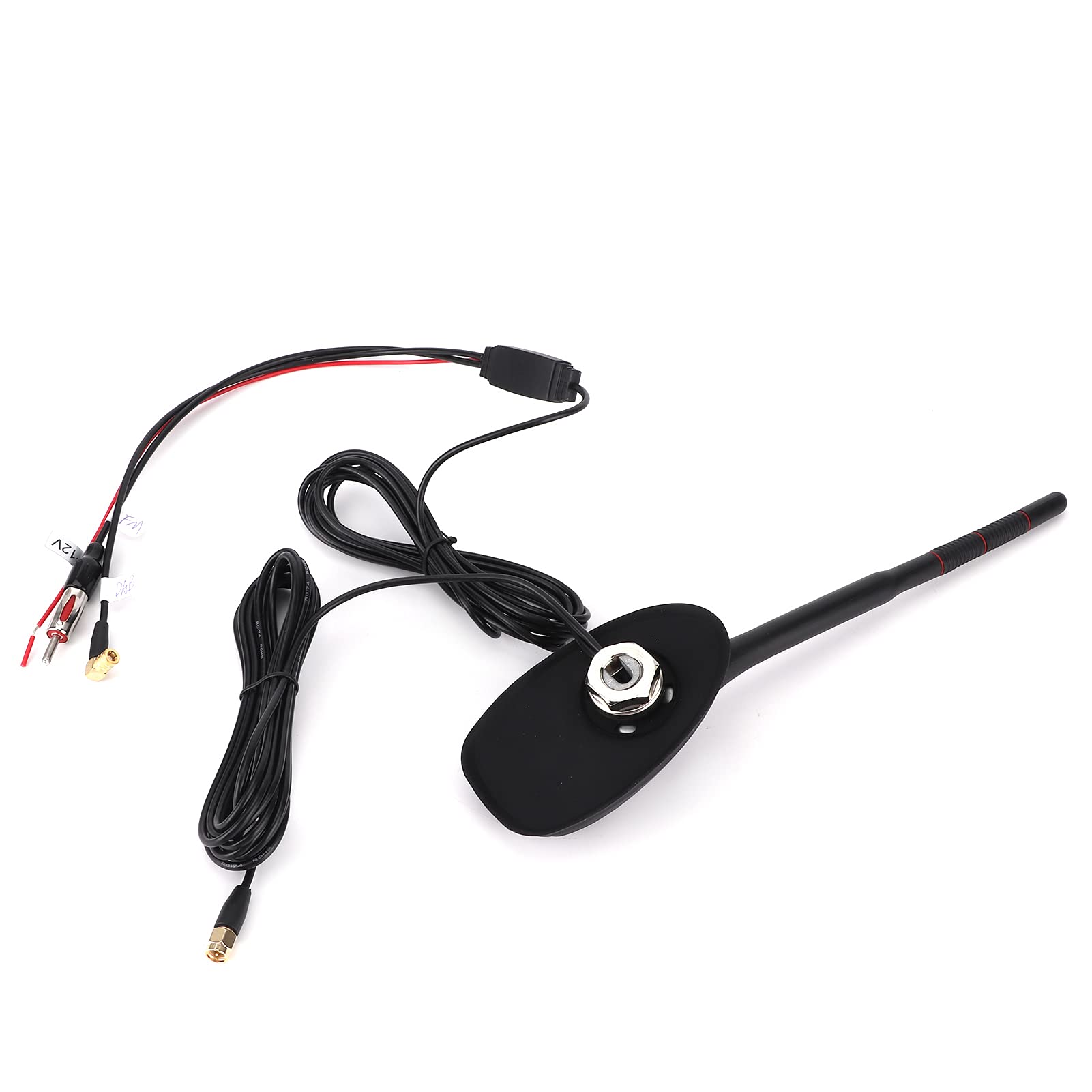 Antenne de Toit Universelle Active amplifiée pour Dab+ GPS FM Compatible avec de Nombreux modèles de Voitures montée sur Le Toit résistante à la poussière et à l'eau