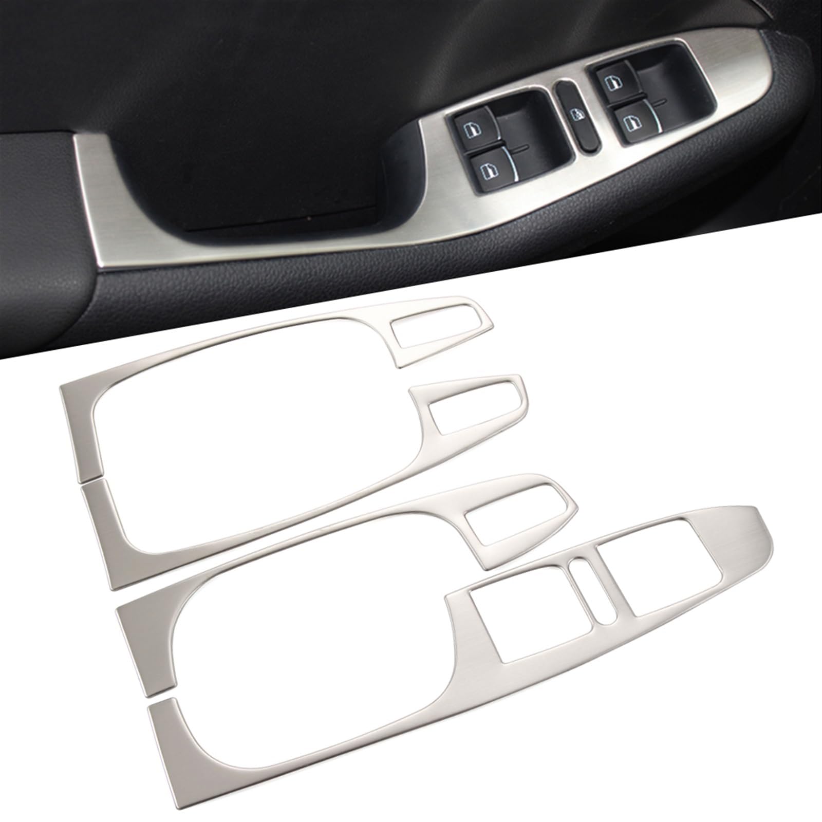 4 sztuk/partia do VW dla Jetta dla MK6 2012-2014 stylizacja samochodu ze stali nierdzewnej podłokietnik panel pokrywa dekoracja części samochodowe akcesoria do wnętrza samochodu wykończenie wnętrza