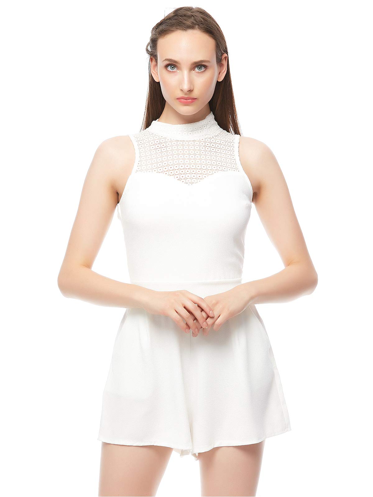 Wal G Solid Net Playsuit for Women