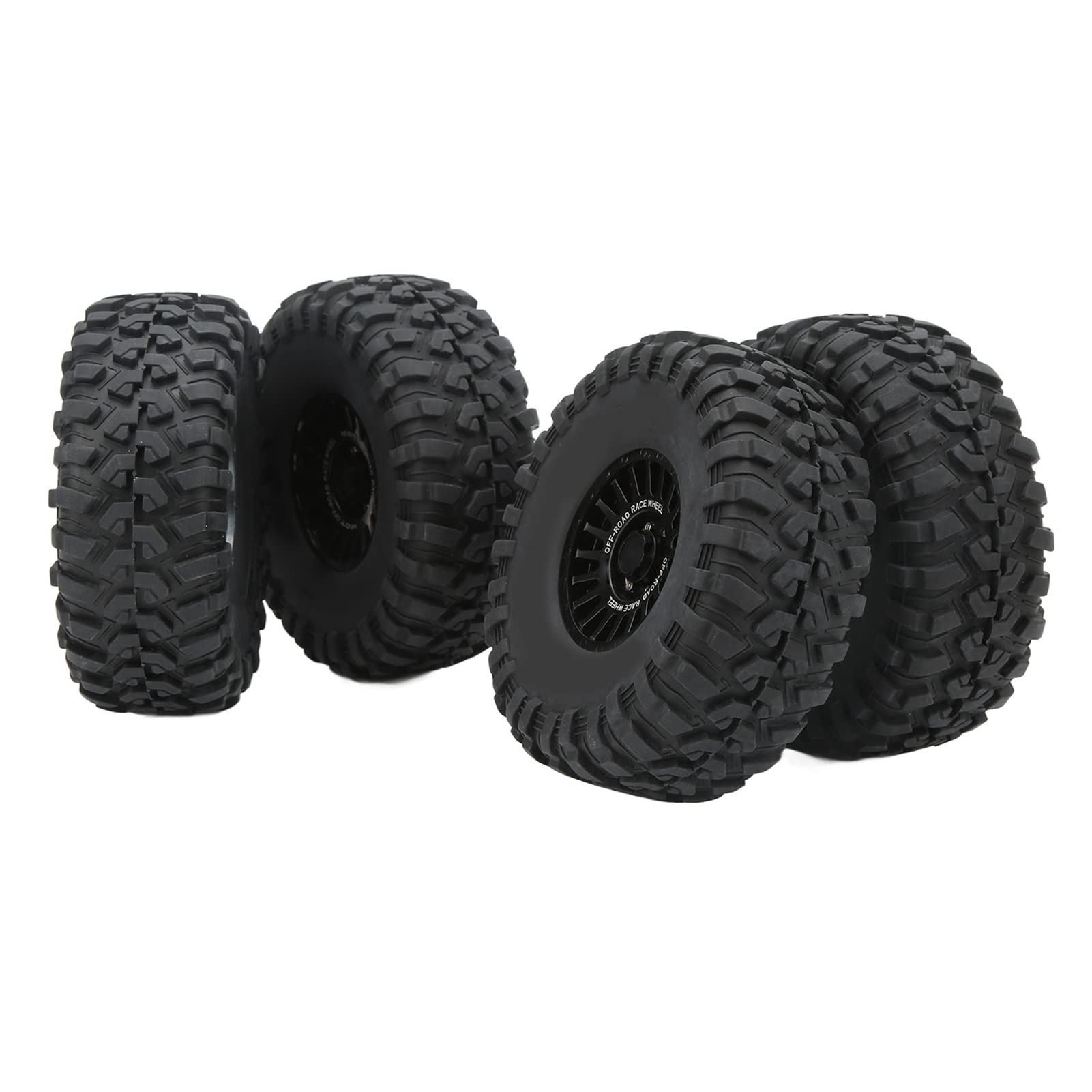 4 szt. Koło gąsienicowe samochodu RC Zestaw gumowych opon Stop aluminium Metalowa piasta Akcesoria 2,2 cala Antypoślizgowe mocne wsparcie drogowe dla Axial SCX10 RR10 Wraith