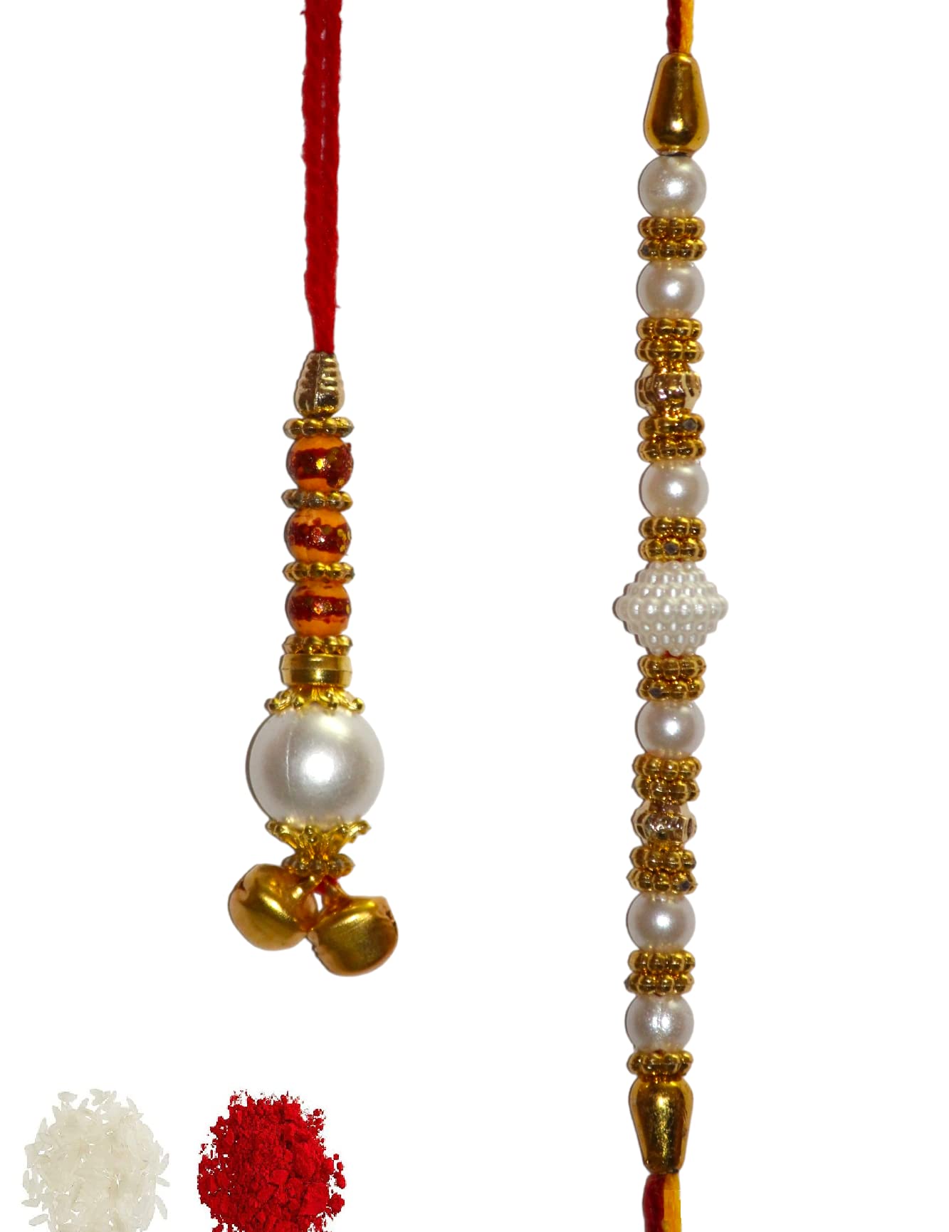 NITYAM ENTERPRISES White Pearl Lumba & Rakhi Rakhi For Family | Brother | Bhaiya Bhabhi With Roli Chawal | Set of 2(NE 138) (B09ZRSQG7Z) Amazon Price History, Amazon Price Tracker