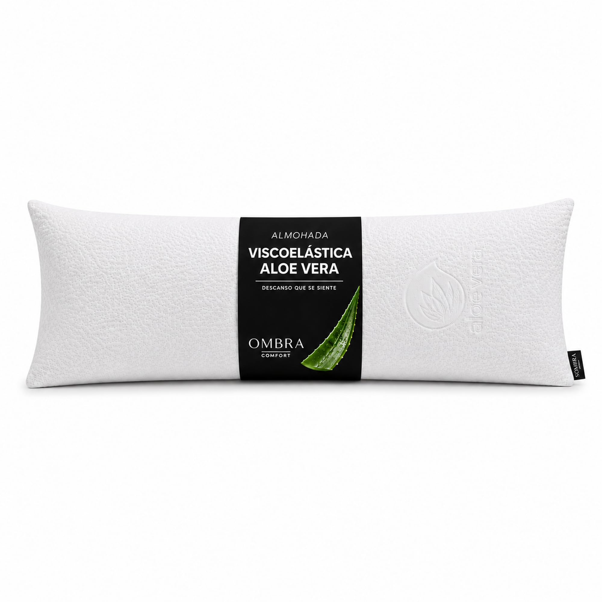 Almohada Viscoelástica 150 cm | Aloe Vera, Firmeza Media | Soporte cervical ergonómico · Antiácaros, antibacteriana e hipoalergénica · Funda lavable a máquina · Hecha en España