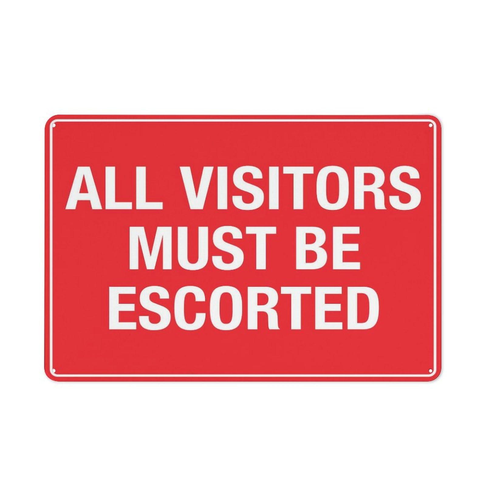 Xewazd A448 8"X12" Funny Vintage Tin Sign - All Visitors Must Be Escorted | Home Farmhouse Cafe Yard Indoor Outdoor Gift