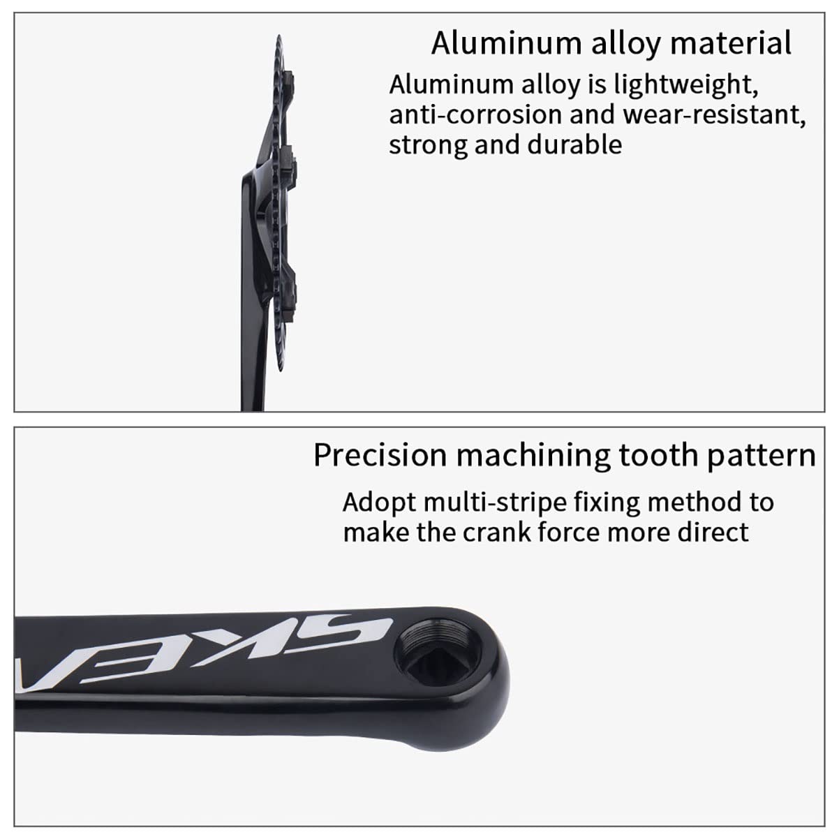 SKEACE スクエアテーパー ピスト用クランク 165mm 48T 　シルバー Amazon | BOLANY SKEACE 165mm 自転車クランクセット スクエア