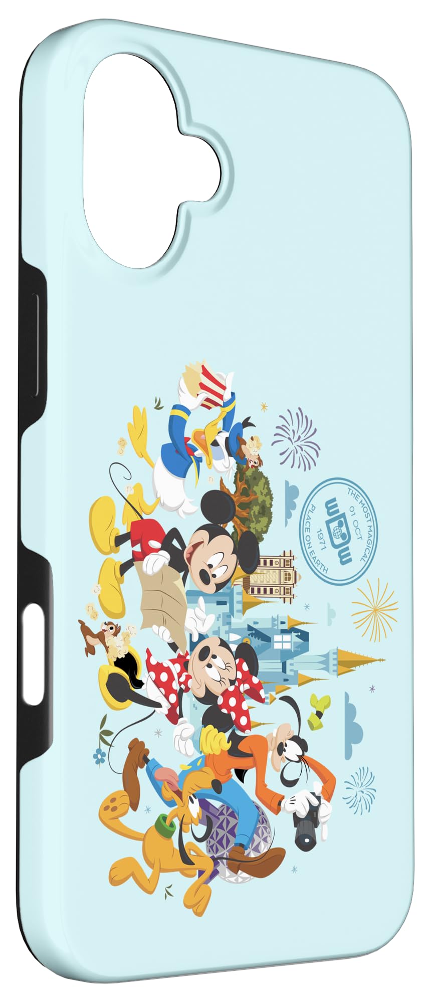Walt Disney World 50th Anniversary Mickey and Friends Blue Case for iPhone 16 Plus - Image 3